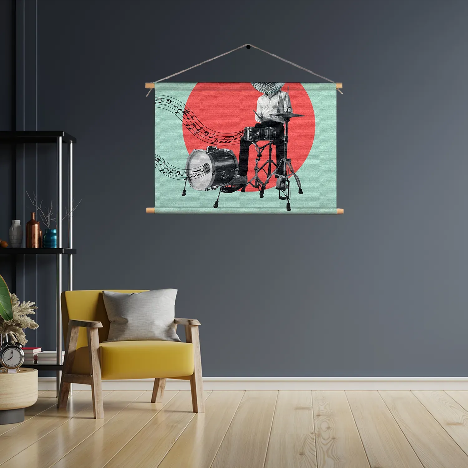 Textielposter Drummen Als Een Baas Rechthoek Horizontaal Template TP 50 70 Horizontaal Muziek 9 3
