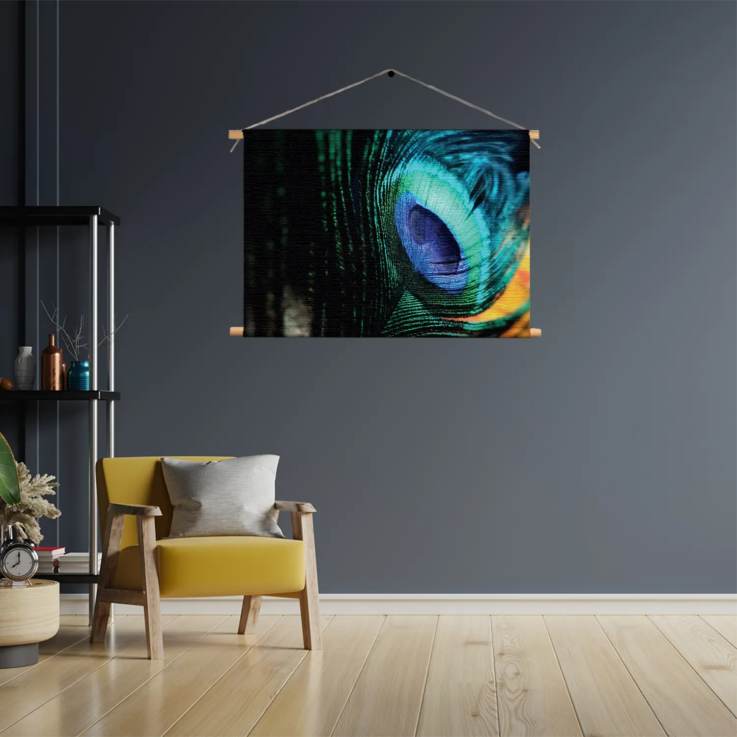 Textielposter Een veer van de Pauw Rechthoek Horizontaal Template TP 50 70 Horizontaal Natuur 11 3