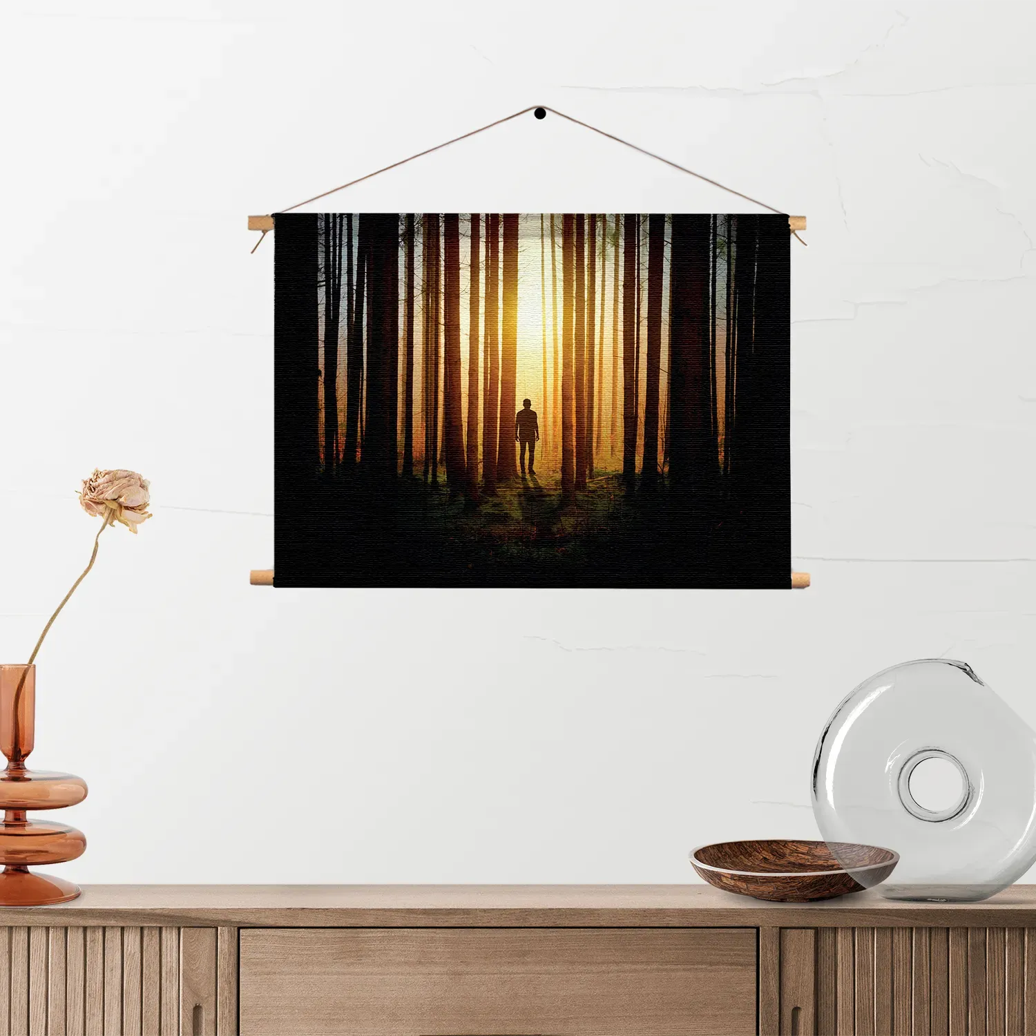 Textielposter De bomen door het bos Rechthoek Horizontaal Template TP 50 70 Horizontaal Natuur 19 2