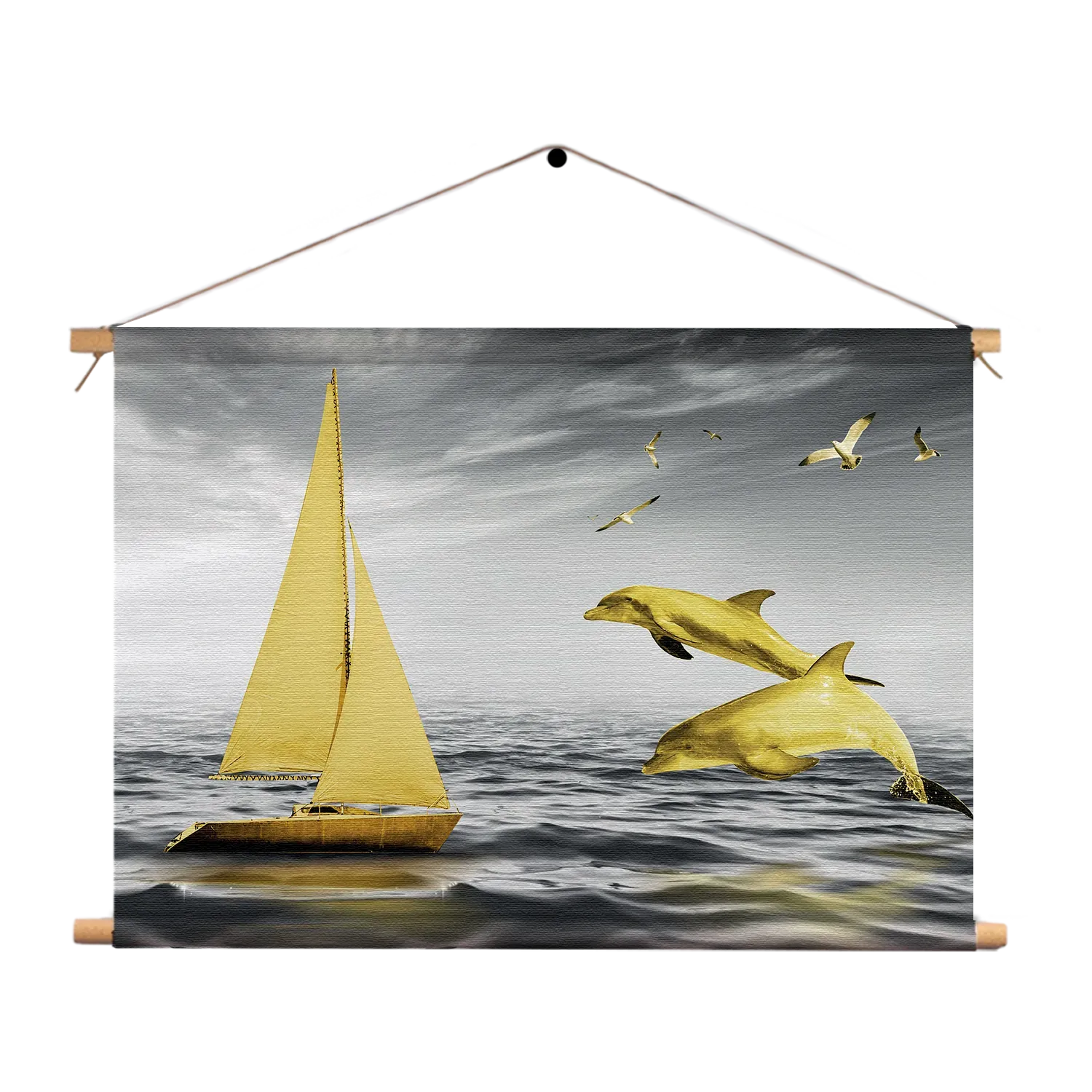 Textielposter Het gele bootje Rechthoek Horizontaal Template TP 50 70 Horizontaal Natuur 33 1