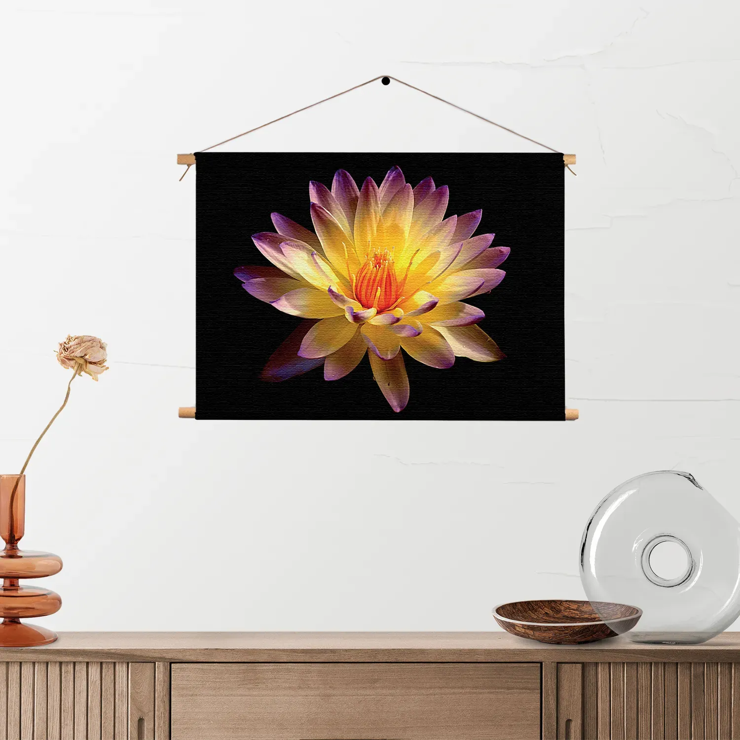 Textielposter Paarse Gele Dahlia Rechthoek Horizontaal Template TP 50 70 Horizontaal Natuur 60 2