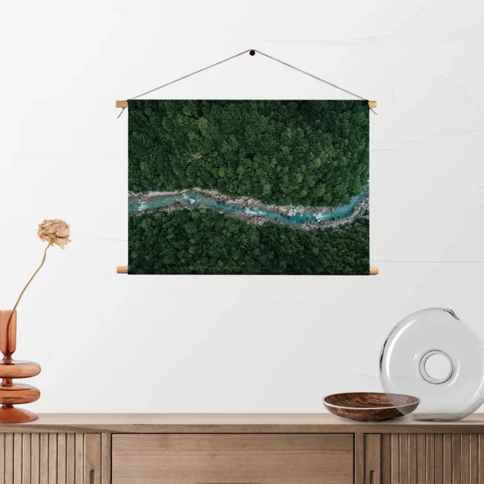 Textielposter Ruige rivier door bos Rechthoek Horizontaal Template TP 50 70 Horizontaal Natuur 65 2