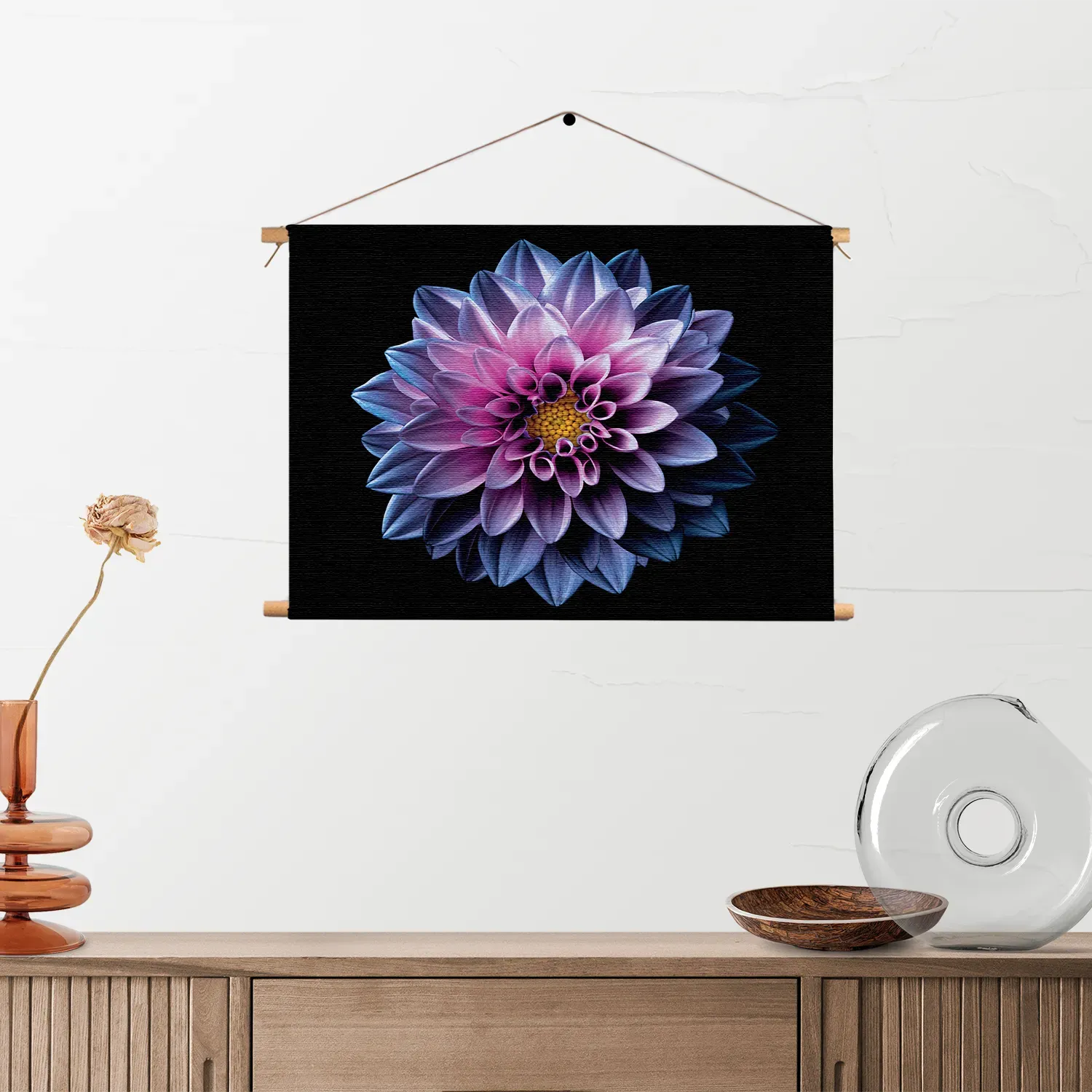 Textielposter Paarse Dahlia Rechthoek Horizontaal Template TP 50 70 Horizontaal Natuur 67 2