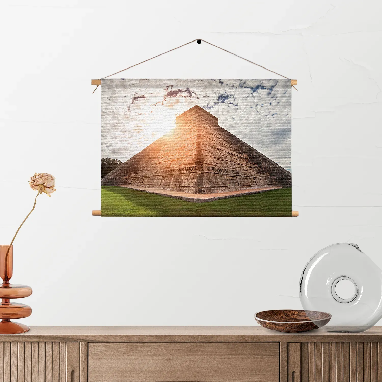 Textielposter Azteken pyramide Rechthoek Horizontaal Template TP 50 70 Horizontaal Natuur 71 2