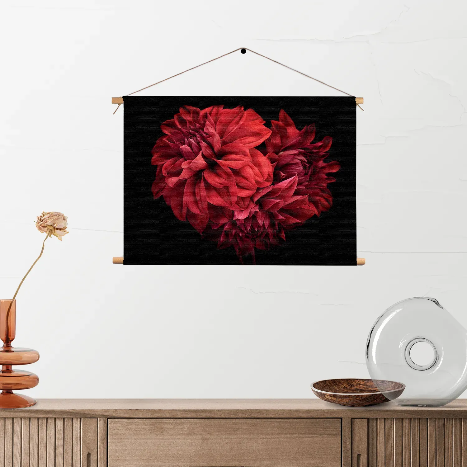 Textielposter Rood Paarse Dahlia Rechthoek Horizontaal Template TP 50 70 Horizontaal Natuur 75 2