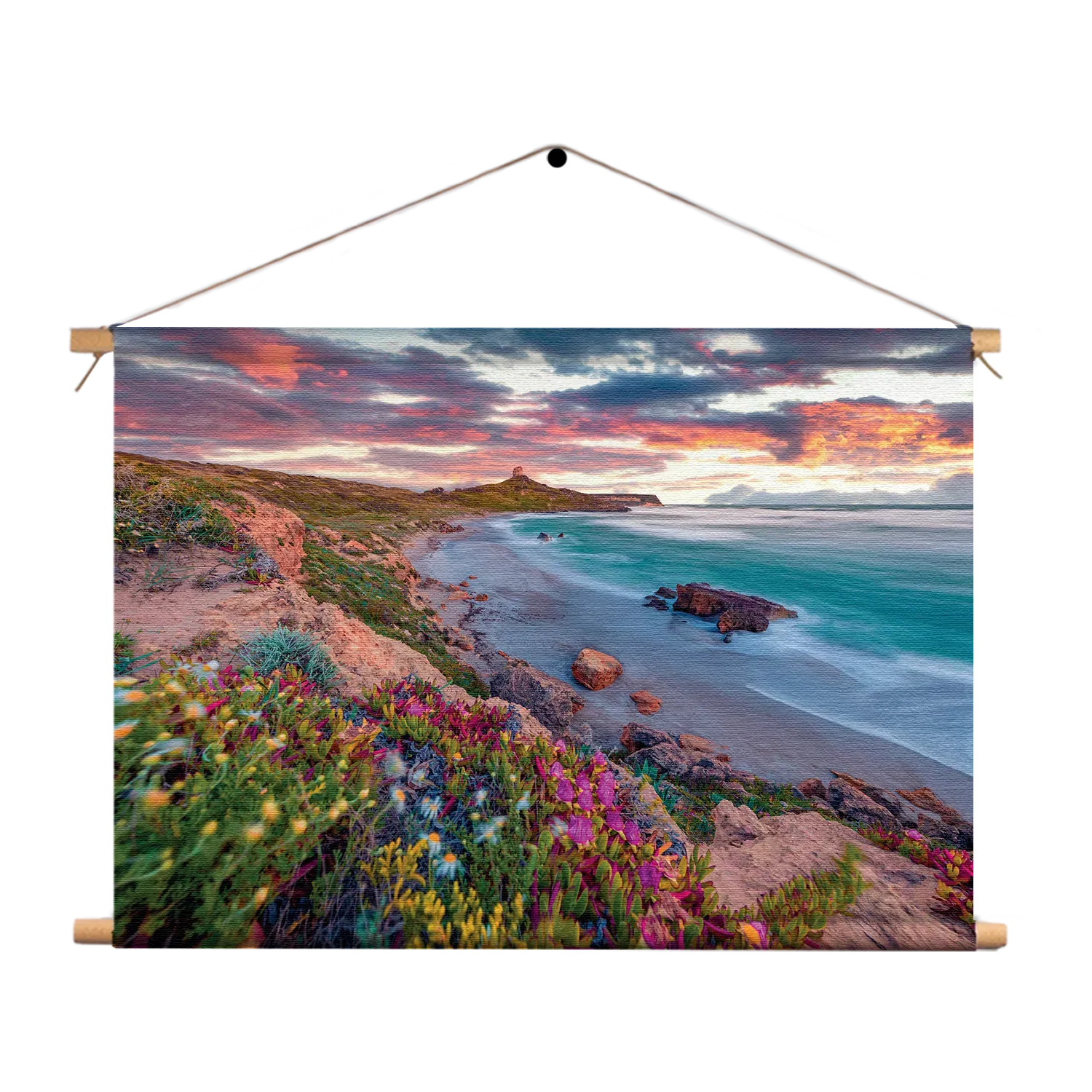 Textielposter Kleurrijke kust Rechthoek Horizontaal Template TP 50 70 Horizontaal Natuur 81 1