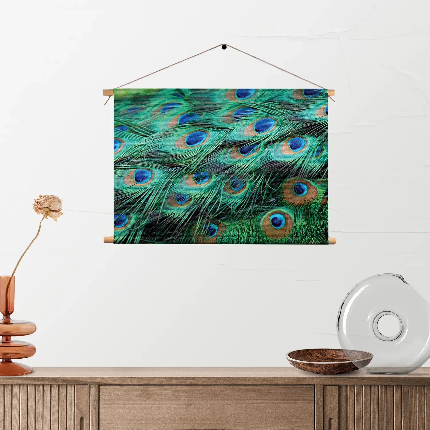 Textielposter Veren van de Pauw Rechthoek Horizontaal Template TP 50 70 Horizontaal Natuur 89 2