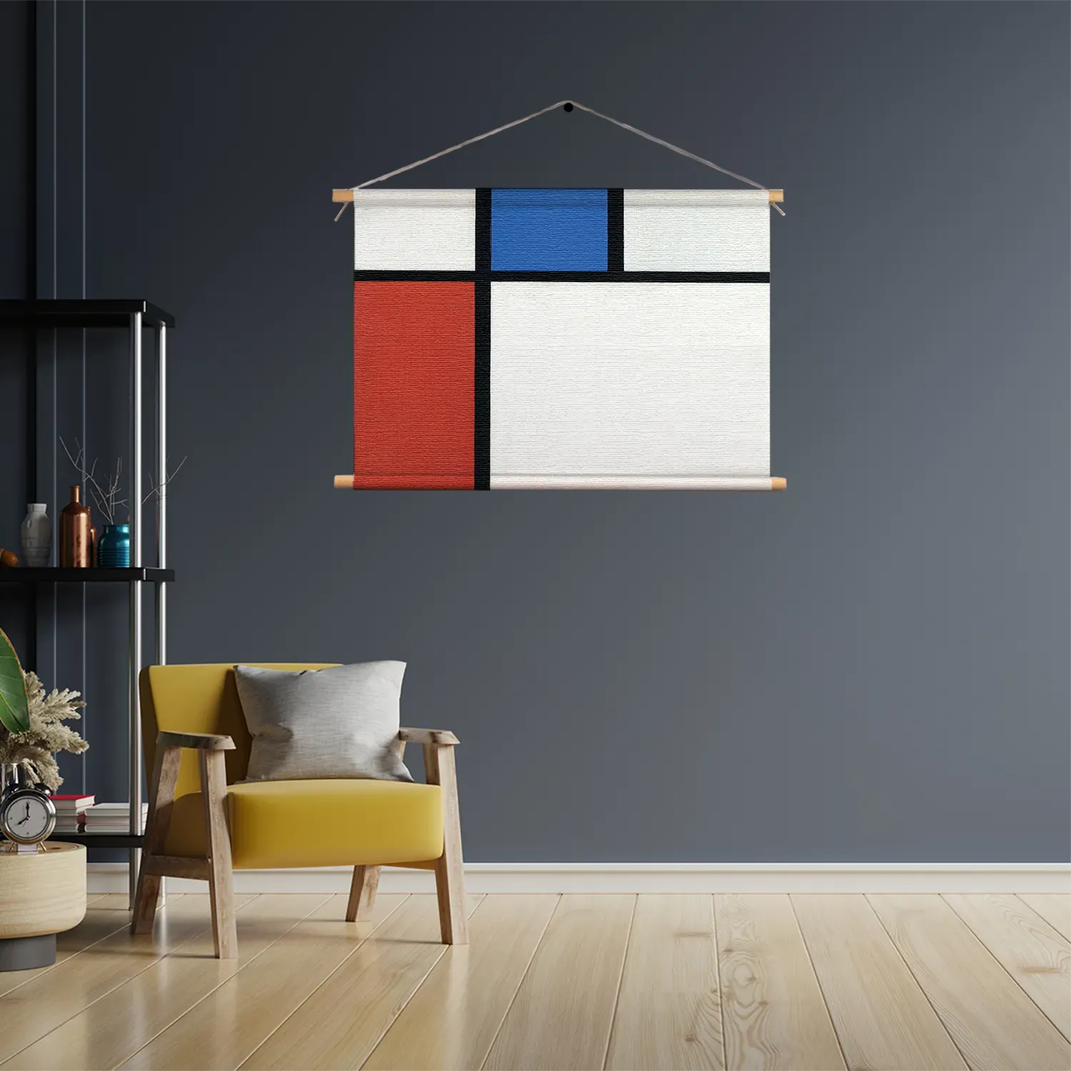 Template_TP_50-70_Horizontaal_Om_3-3 Textielposter Mondriaan de Blauwe vlakte Rechthoek Horizontaal Template TP 50 70 Horizontaal Om 3 3