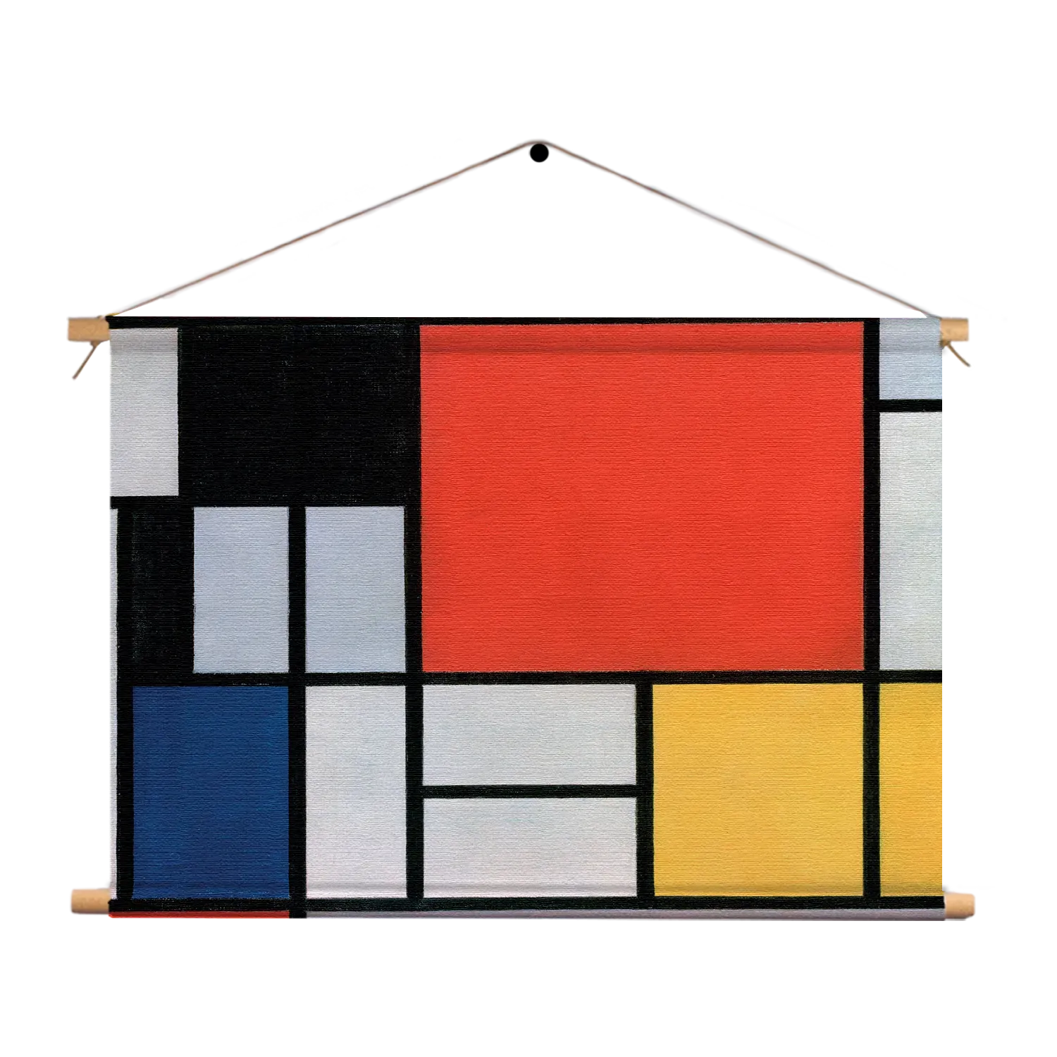 Textielposter Mondriaan Gele Hokjes Rechthoek Horizontaal Template TP 50 70 Horizontaal Om 4 1