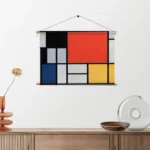 Textielposter Mondriaan Gele Hokjes Rechthoek Horizontaal Template TP 50 70 Horizontaal Om 4 2