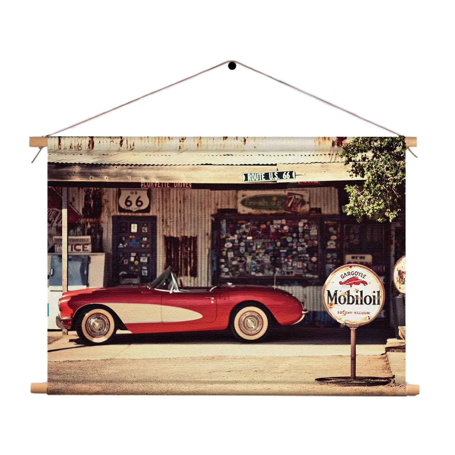 Textielposter Route 66 Rechthoek Horizontaal Template TP 50 70 Horizontaal Retro 12 1