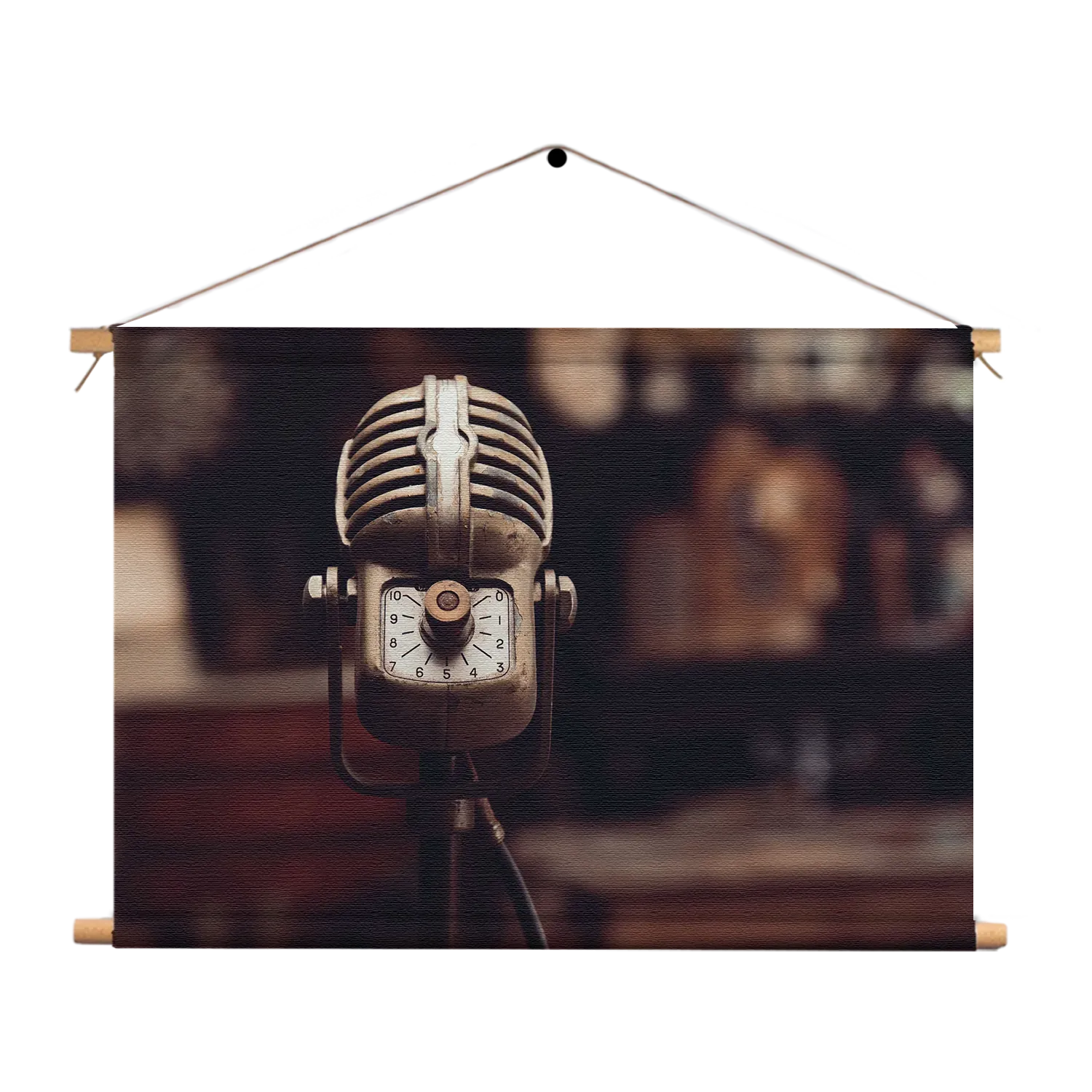 Textielposter Old School Microfoon Rechthoek Horizontaal Template TP 50 70 Horizontaal Retro 14 1