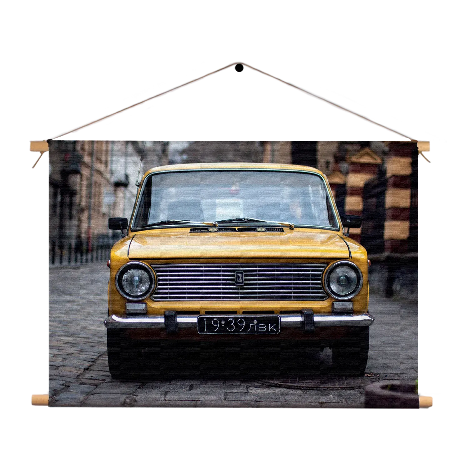 Textielposter Old School Gele Taxi 01 Rechthoek Horizontaal Template TP 50 70 Horizontaal Retro 7 1