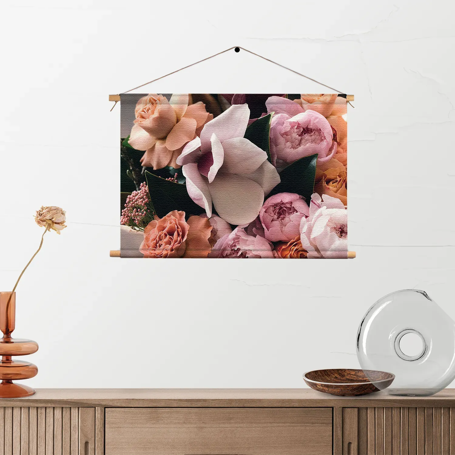 Textielposter Rozen Boeket Rechthoek Horizontaal Template TP 50 70 Horizontaal Romantisch 12 2