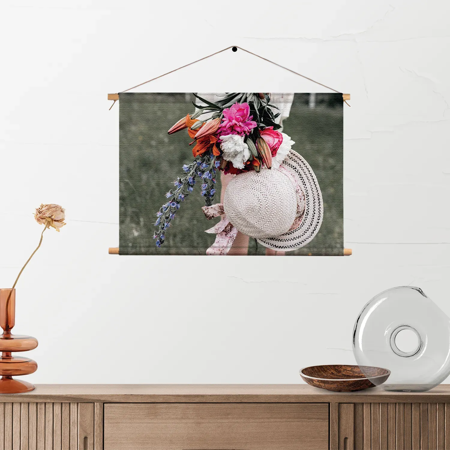 Textielposter Landelijk Bloemen Boeket Rechthoek Horizontaal Template TP 50 70 Horizontaal Romantisch 9 2