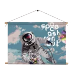 Textielposter Astronaut in de ruimte Rechthoek Horizontaal Template TP 50 70 Horizontaal Ruimtevaart 11 1