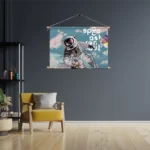 Textielposter Astronaut in de ruimte Rechthoek Horizontaal Template TP 50 70 Horizontaal Ruimtevaart 11 3