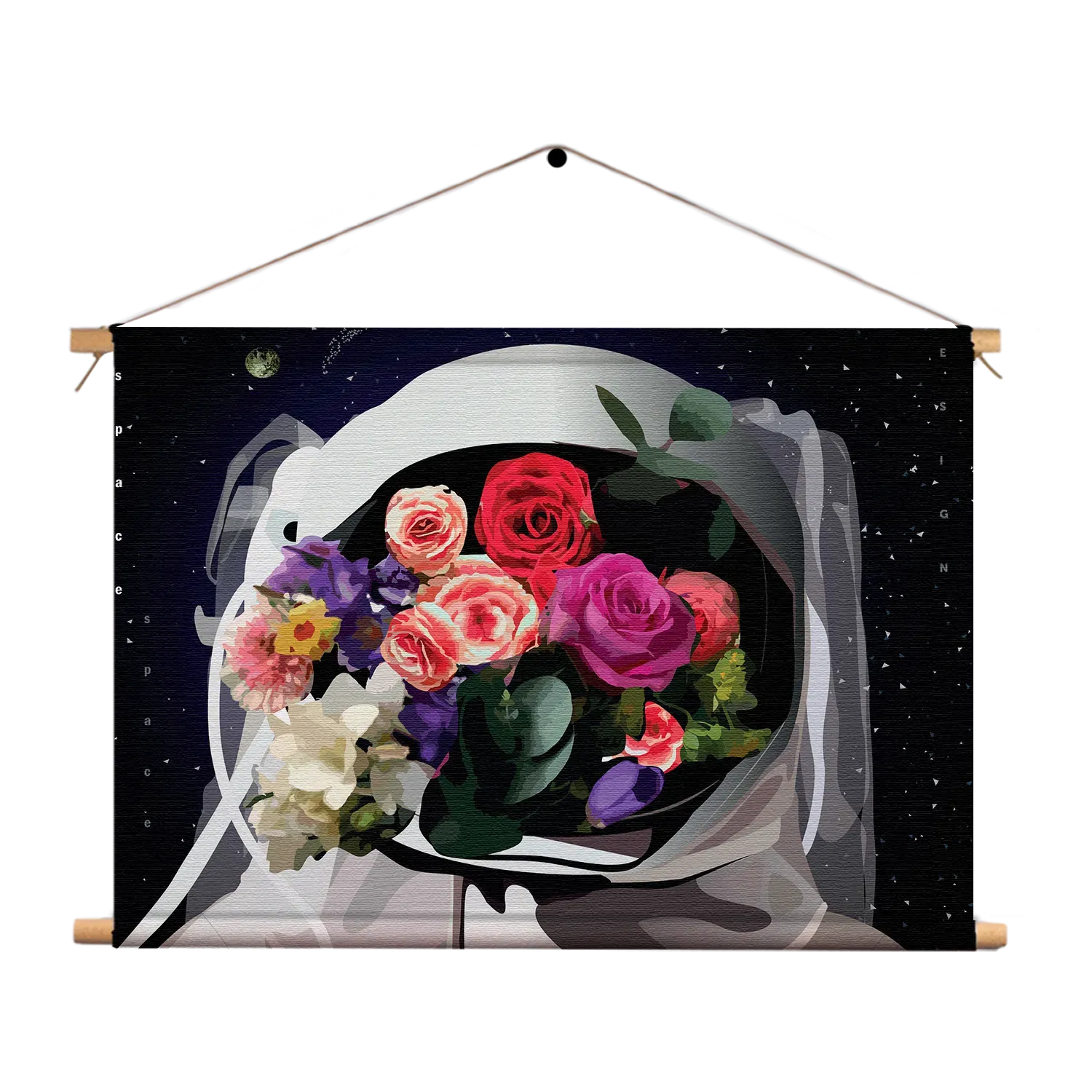 Textielposter The love astronaut Rechthoek Horizontaal Template TP 50 70 Horizontaal Ruimtevaart 12 1