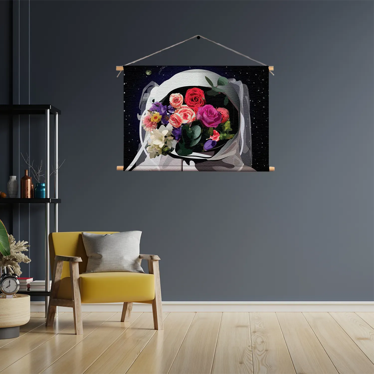 Textielposter The love astronaut Rechthoek Horizontaal Template TP 50 70 Horizontaal Ruimtevaart 12 3