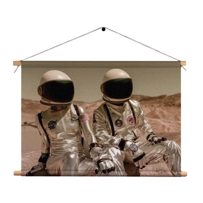 Textielposter The space couple Rechthoek Horizontaal Template TP 50 70 Horizontaal Ruimtevaart 6 1