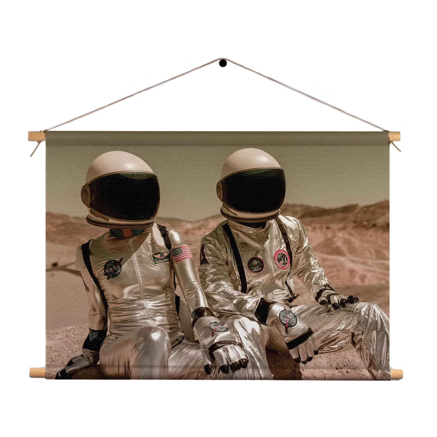 Textielposter The space couple Rechthoek Horizontaal Template TP 50 70 Horizontaal Ruimtevaart 6 1