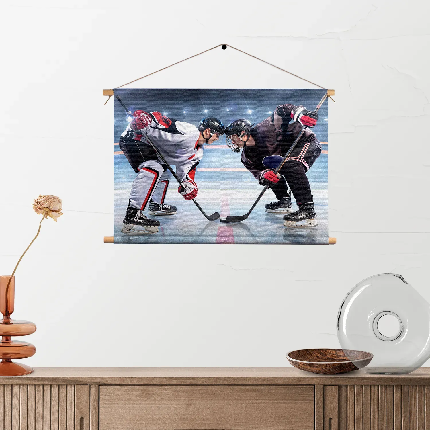 Textielposter Ijshockey Battle Rechthoek Horizontaal Template TP 50 70 Horizontaal Sport 13 2