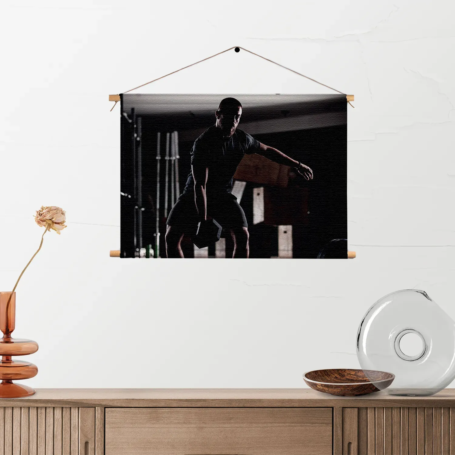 Textielposter Gewicht Heffen In De Sportschool Rechthoek Horizontaal Template TP 50 70 Horizontaal Sport 20 2