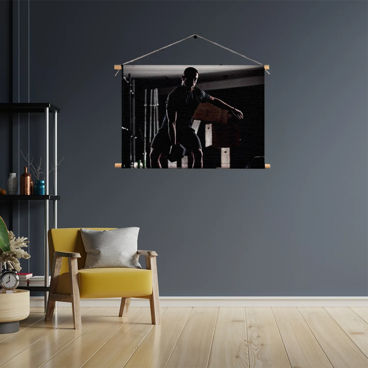 Textielposter Gewicht Heffen In De Sportschool Rechthoek Horizontaal Template TP 50 70 Horizontaal Sport 20 3