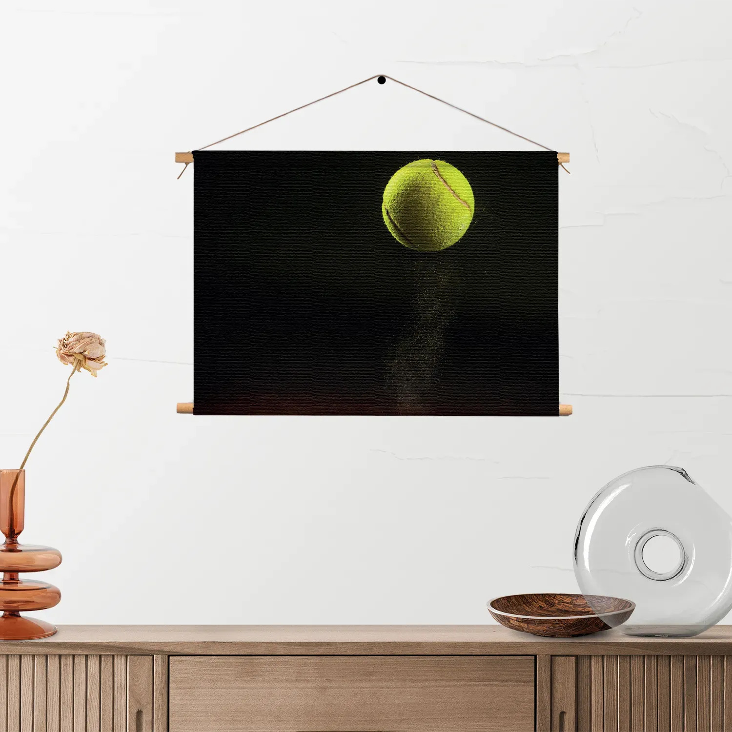 Textielposter Tennisbal Op Grevel Rechthoek Horizontaal Template TP 50 70 Horizontaal Sport 9 2