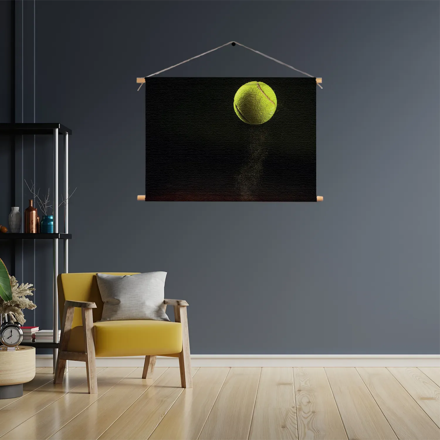 Textielposter Tennisbal Op Grevel Rechthoek Horizontaal Template TP 50 70 Horizontaal Sport 9 3