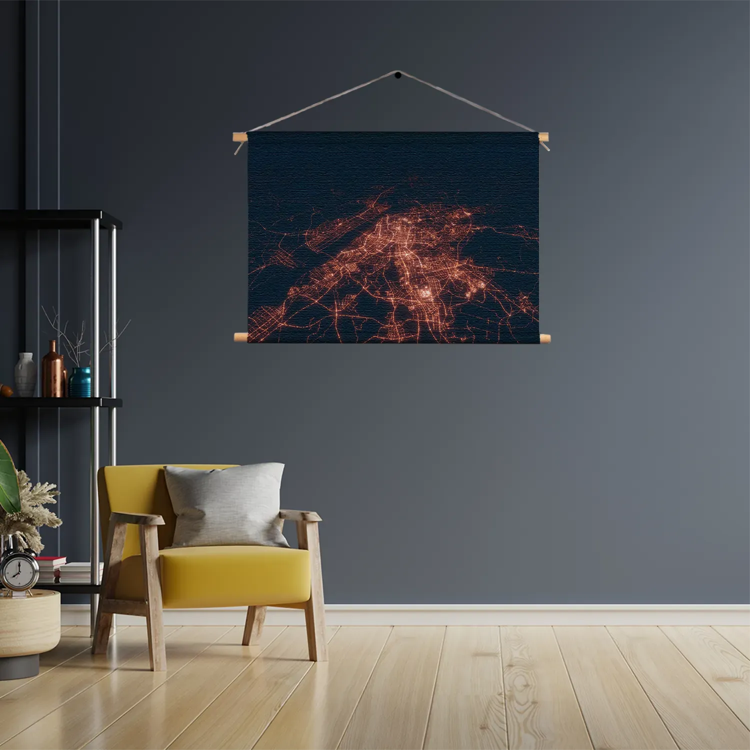 Textielposter Luchtfoto Nacht 02 Rechthoek Horizontaal Template TP 50 70 Horizontaal Steden 107 3