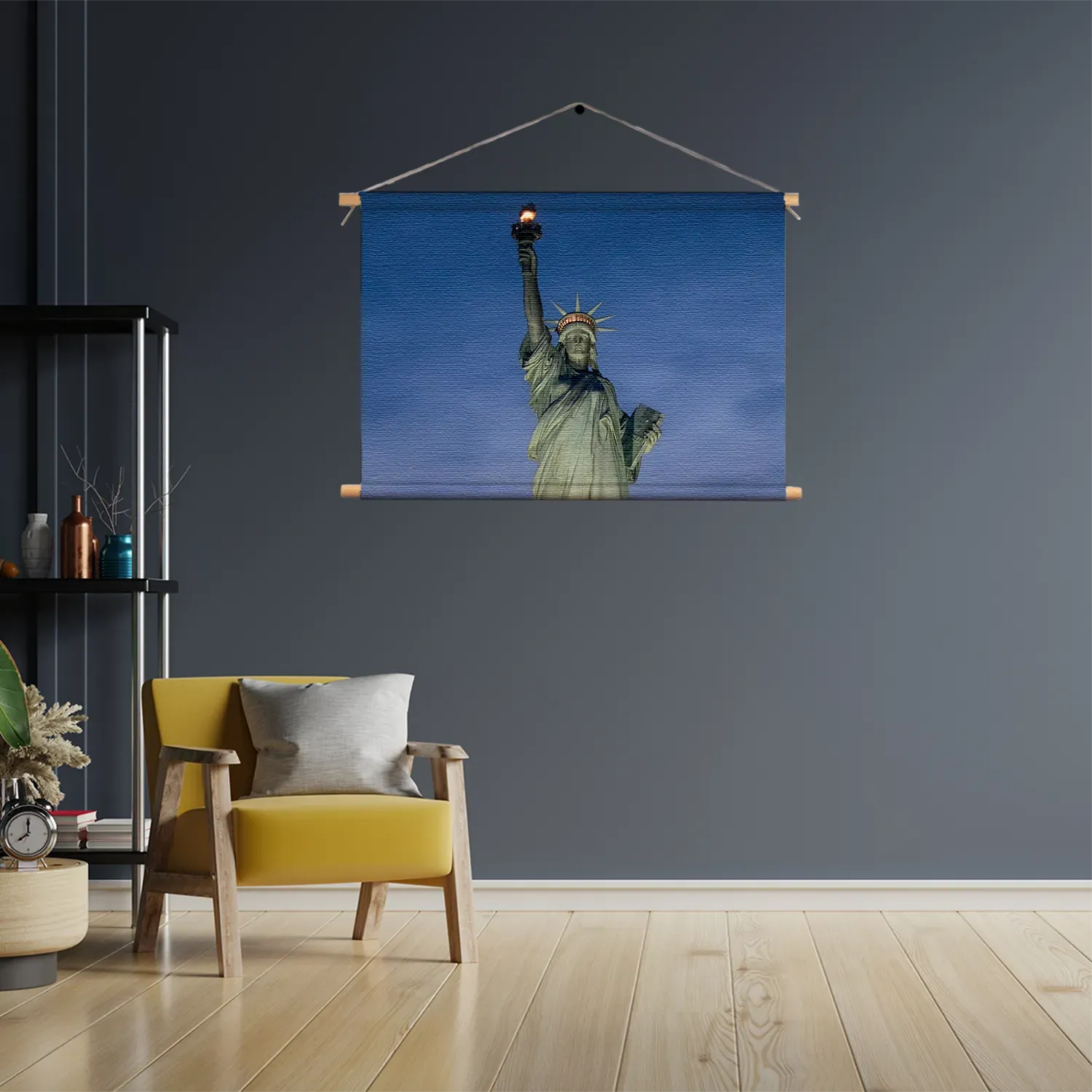 Textielposter Vrijheidsbeeld New York Donker 02 Rechthoek Horizontaal Template TP 50 70 Horizontaal Steden 19 3