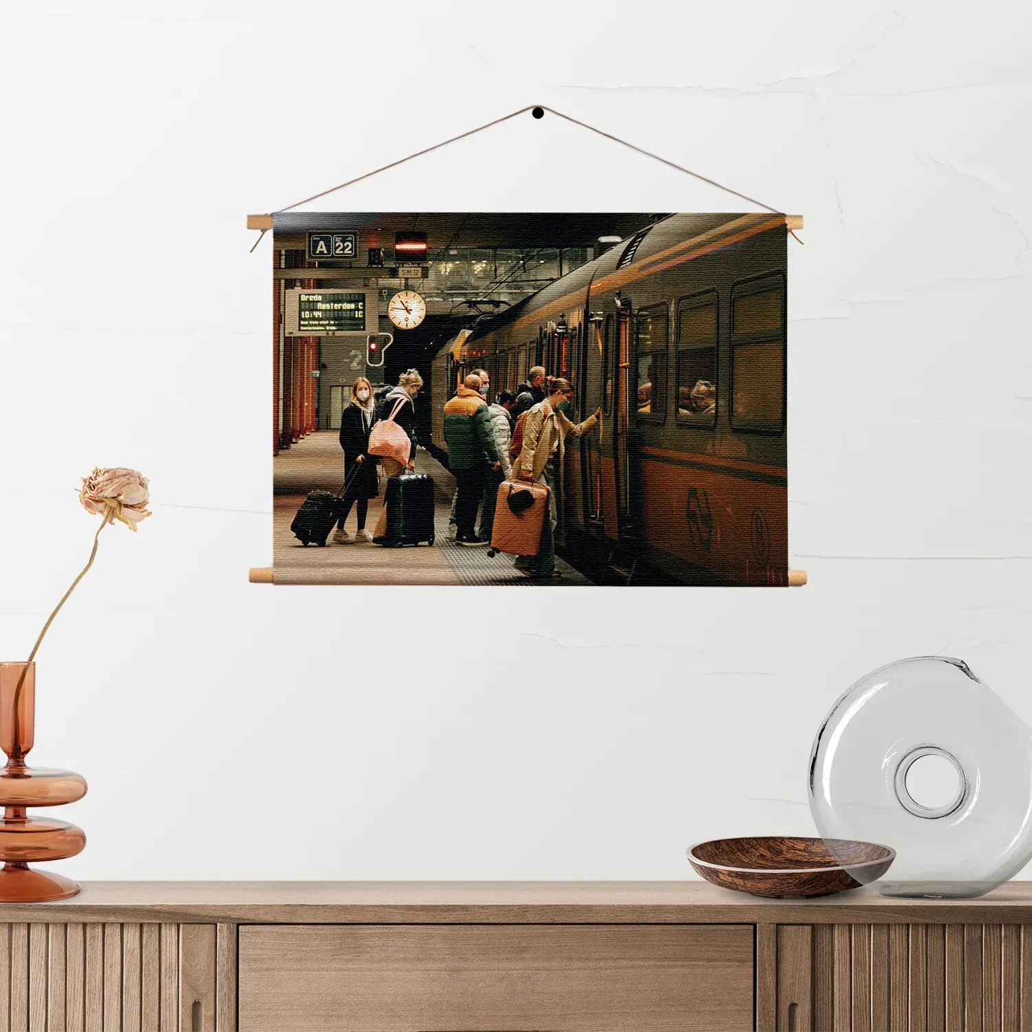 Textielposter Station Nederland NS Old School Rechthoek Horizontaal Template TP 50 70 Horizontaal Steden 22 2