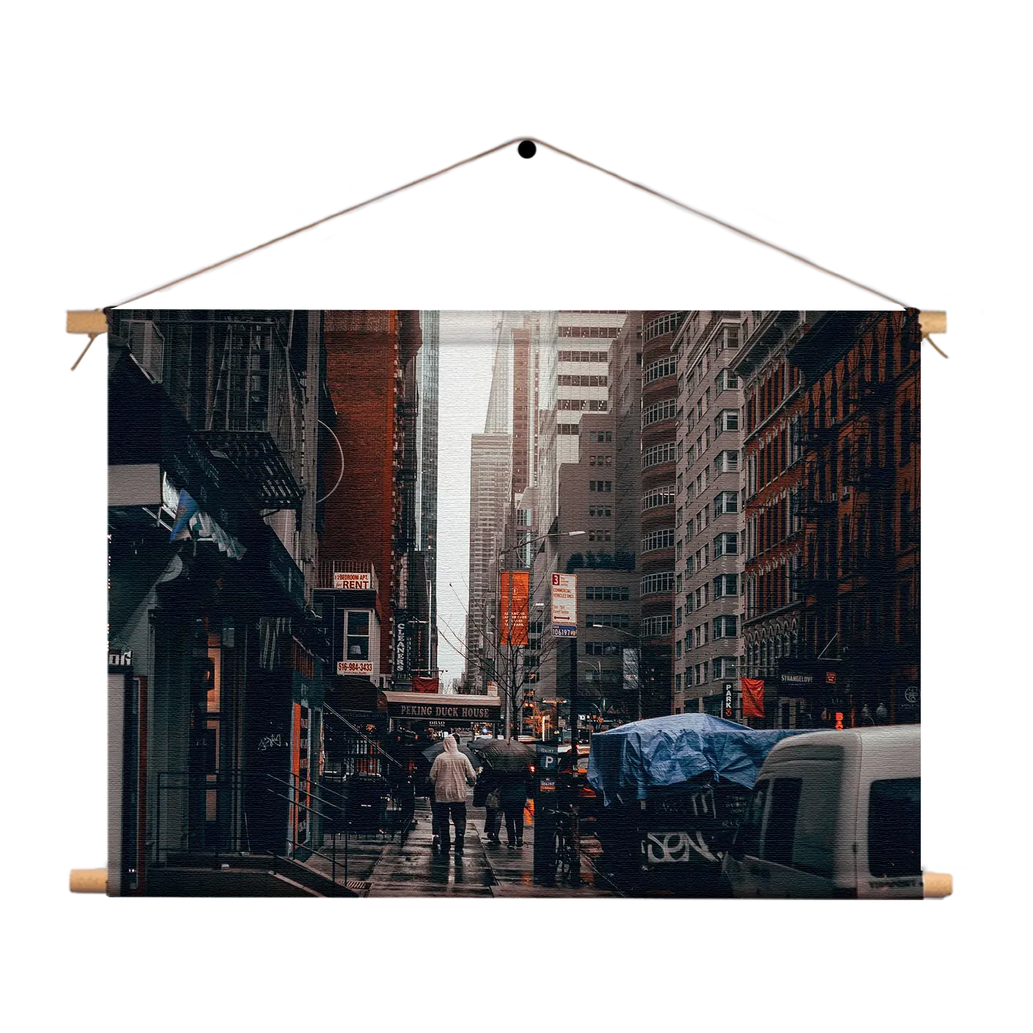 Textielposter New York Raining Day Rechthoek Horizontaal Template TP 50 70 Horizontaal Steden 27 1