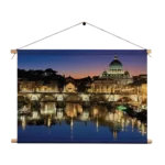 Textielposter Rivier Tiber Rome at Night Rechthoek Horizontaal Template TP 50 70 Horizontaal Steden 29 1