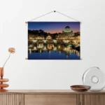 Textielposter Rivier Tiber Rome at Night Rechthoek Horizontaal Template TP 50 70 Horizontaal Steden 29 2