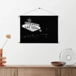 Textielposter Welcome to Fabulous Las Vegas Zwart Wit Rechthoek Horizontaal Template TP 50 70 Horizontaal Steden 30 2