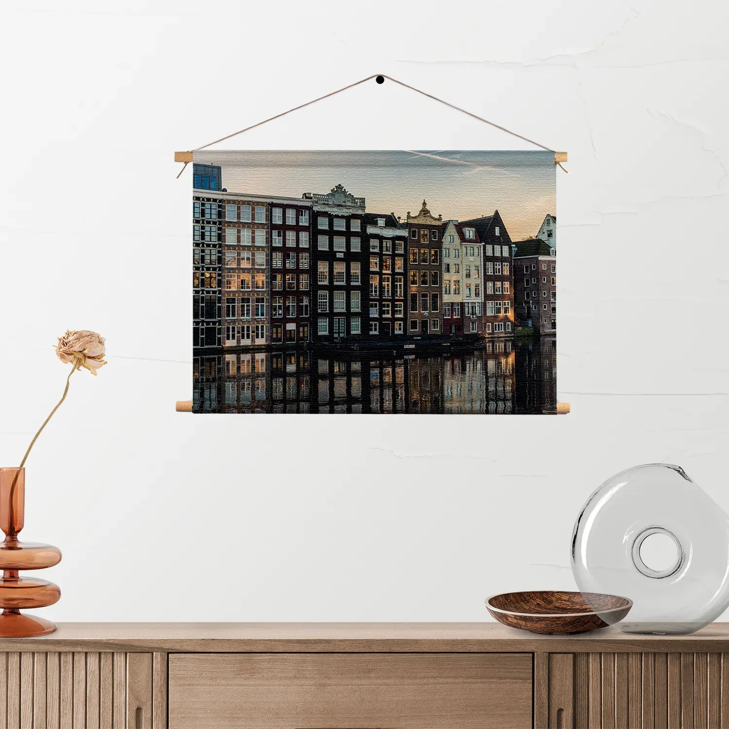 Textielposter Aan die Amsterdamse Gracht Rechthoek Horizontaal Template TP 50 70 Horizontaal Steden 33 2