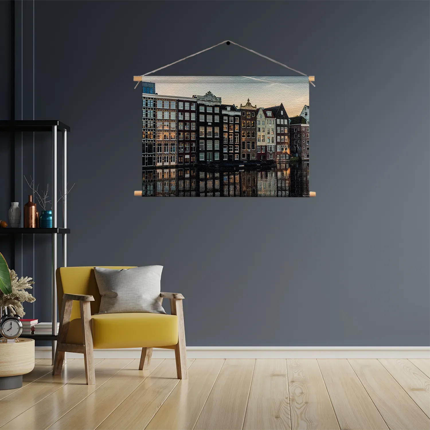 Textielposter Aan die Amsterdamse Gracht Rechthoek Horizontaal Template TP 50 70 Horizontaal Steden 33 3