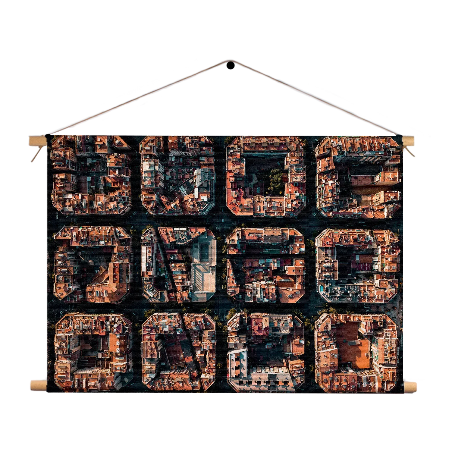 Textielposter Barcelona's Achtkantige Patronen Rechthoek Horizontaal Template TP 50 70 Horizontaal Steden 38 1