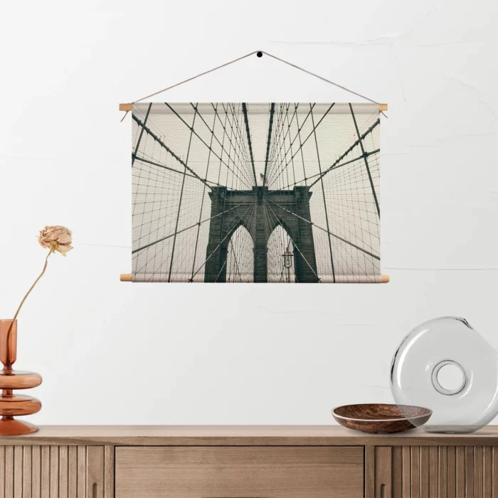 Textielposter Brooklyn Bridge New York City Rechthoek Horizontaal Template TP 50 70 Horizontaal Steden 41 2