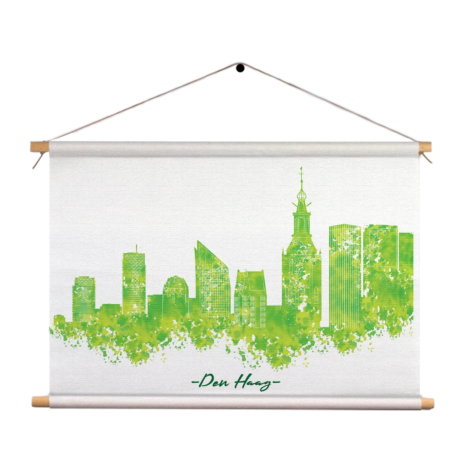 Textielposter Skyline Den Haag Watercolor Paint Rechthoek Horizontaal Template TP 50 70 Horizontaal Steden 5 1