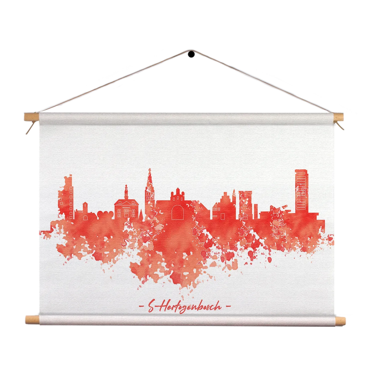 Textielposter Skyline 's-Hertogenbosch Watercolor Paint Rechthoek Horizontaal Template TP 50 70 Horizontaal Steden 54 1