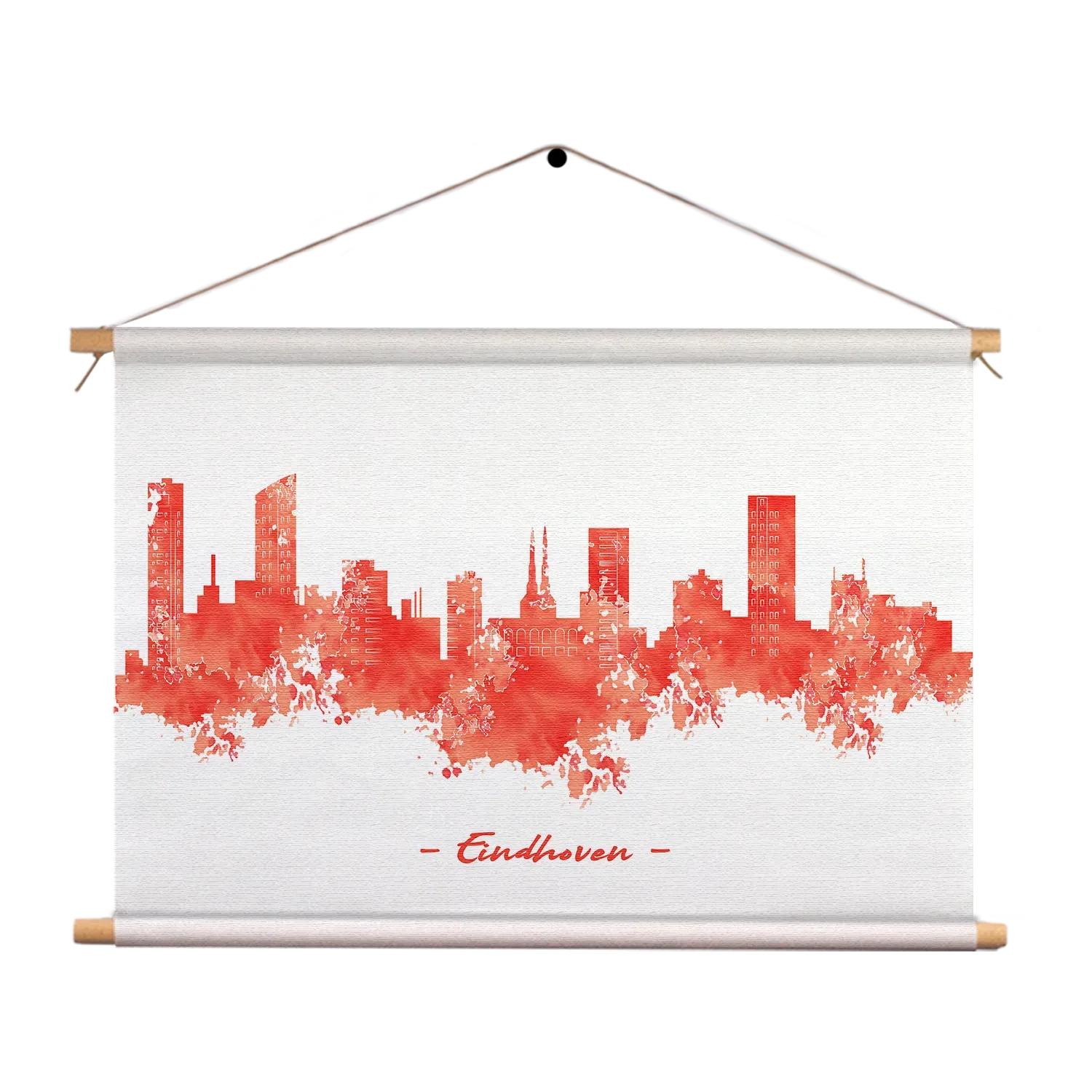 Textielposter Skyline Eindhoven Watercolor Paint Rechthoek Horizontaal Template TP 50 70 Horizontaal Steden 6 1