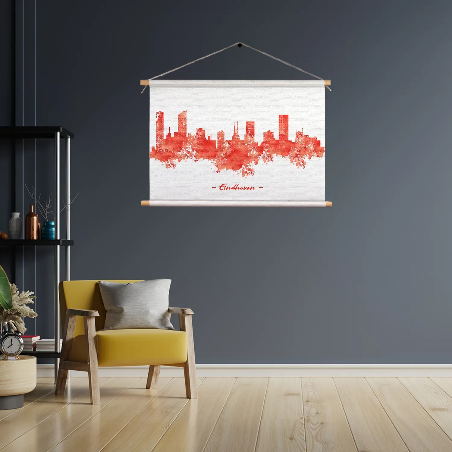 Textielposter Skyline Eindhoven Watercolor Paint Rechthoek Horizontaal Template TP 50 70 Horizontaal Steden 6 3