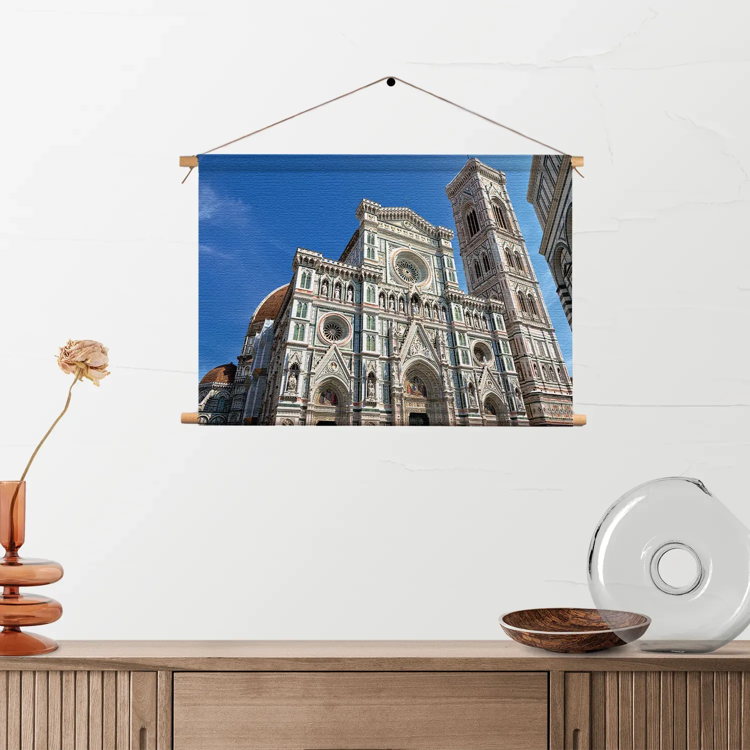 Textielposter De Kathedraal Van Florence Duomo Vooraanzicht Rechthoek Horizontaal Template TP 50 70 Horizontaal Steden 62 2