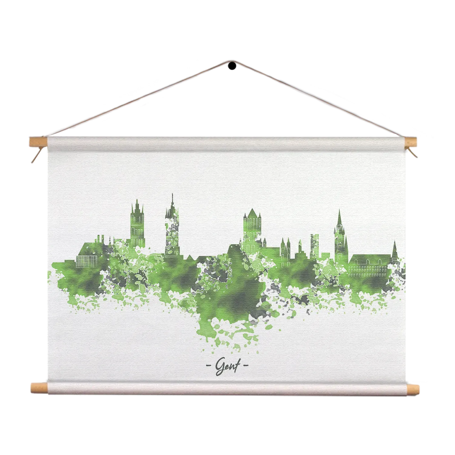 Textielposter Skyline Gent Watercolor Paint Rechthoek Horizontaal Template TP 50 70 Horizontaal Steden 7 1