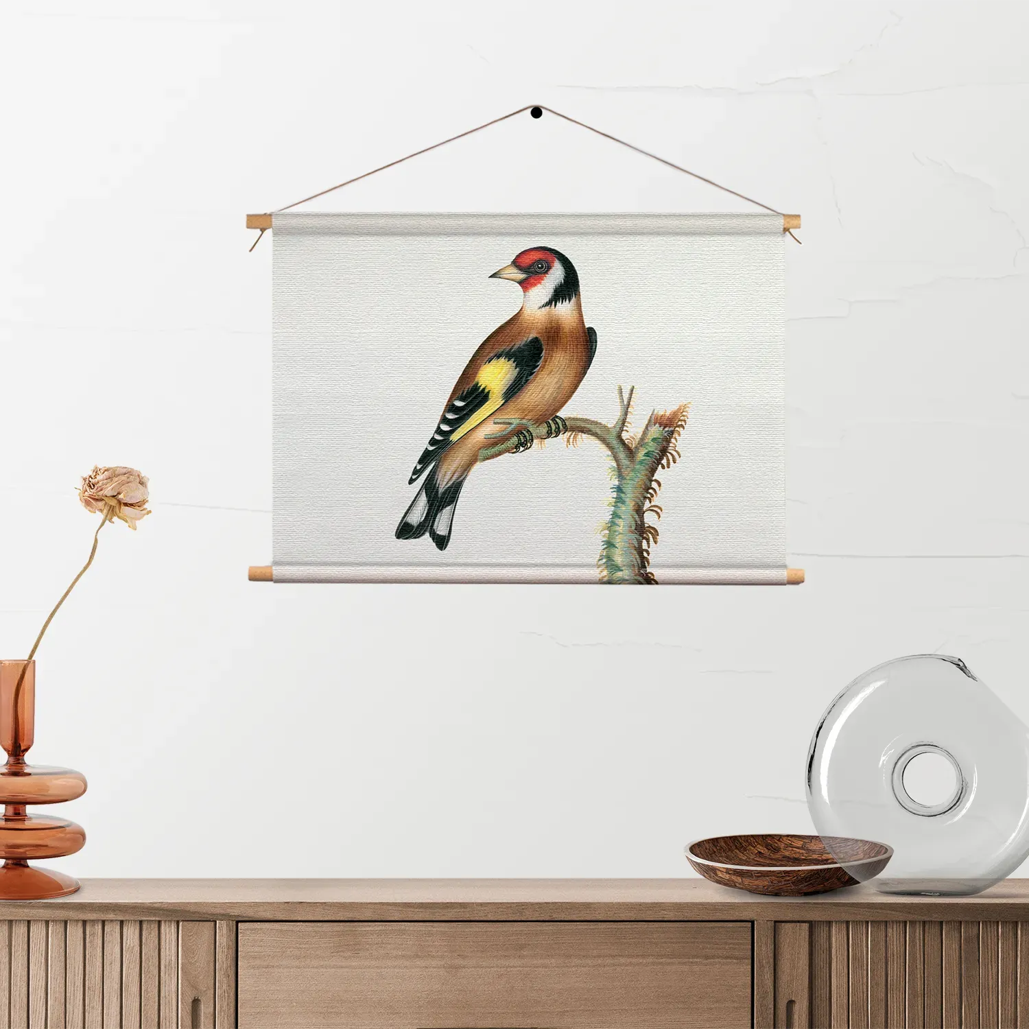 Textielposter Prent Natuur Vogel en Bloemen 15 Rechthoek Horizontaal Template TP 50 70 Horizontaal Vintage 15 2
