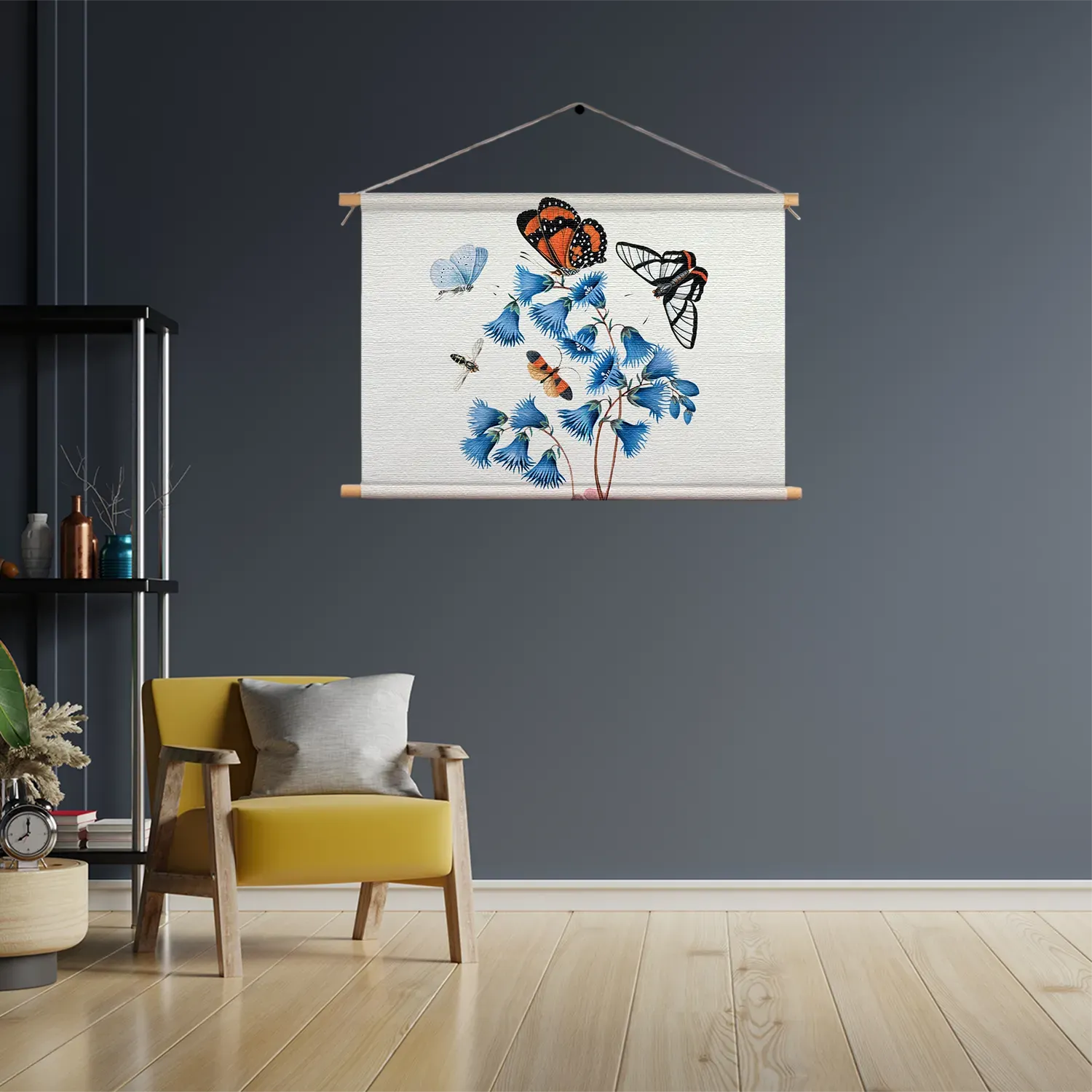 Textielposter Prent Natuur Vogel en Bloemen 04 Rechthoek Horizontaal Template TP 50 70 Horizontaal Vintage 4 3