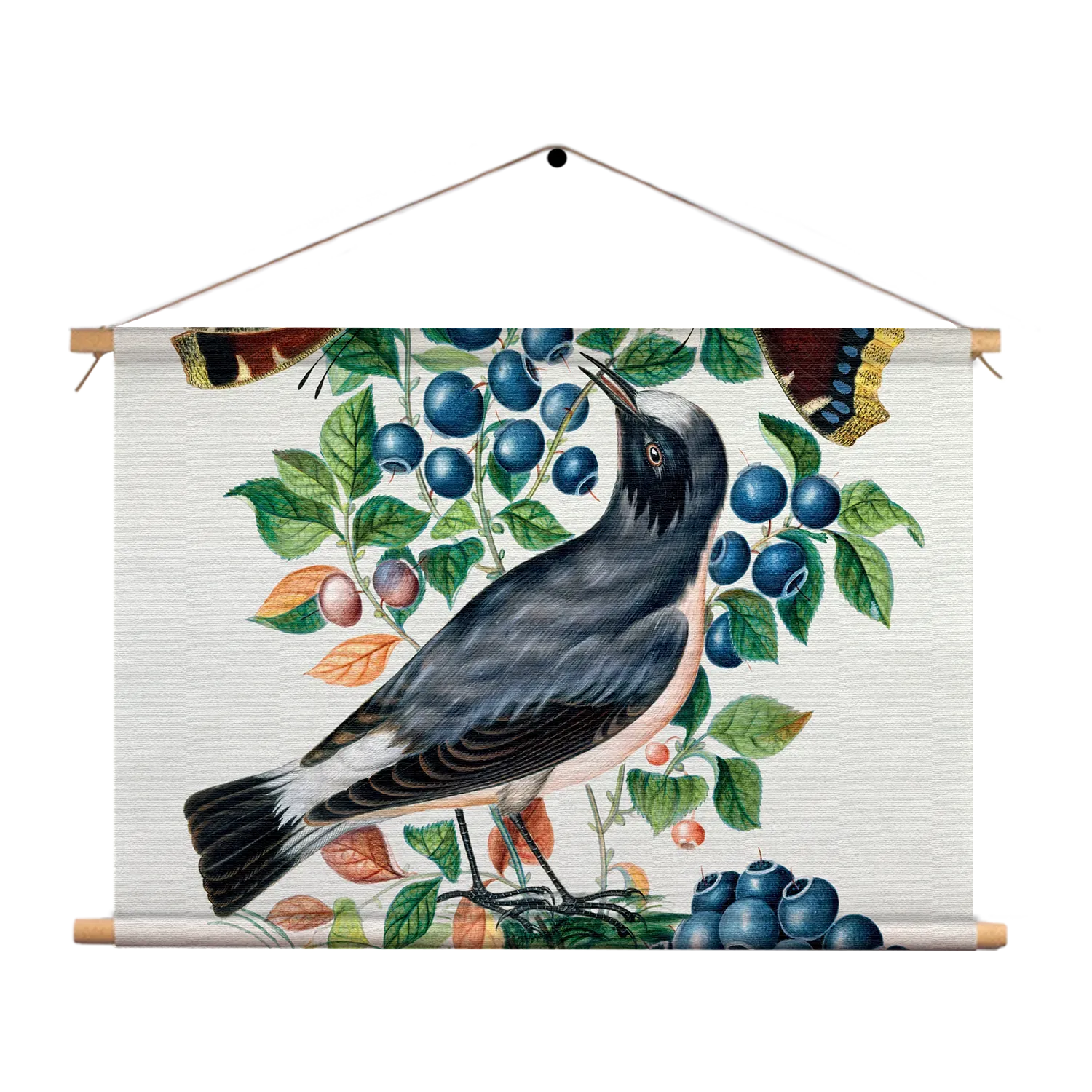 Textielposter Prent Natuur Vogel en Bloemen 06 Rechthoek Horizontaal Template TP 50 70 Horizontaal Vintage 6 1